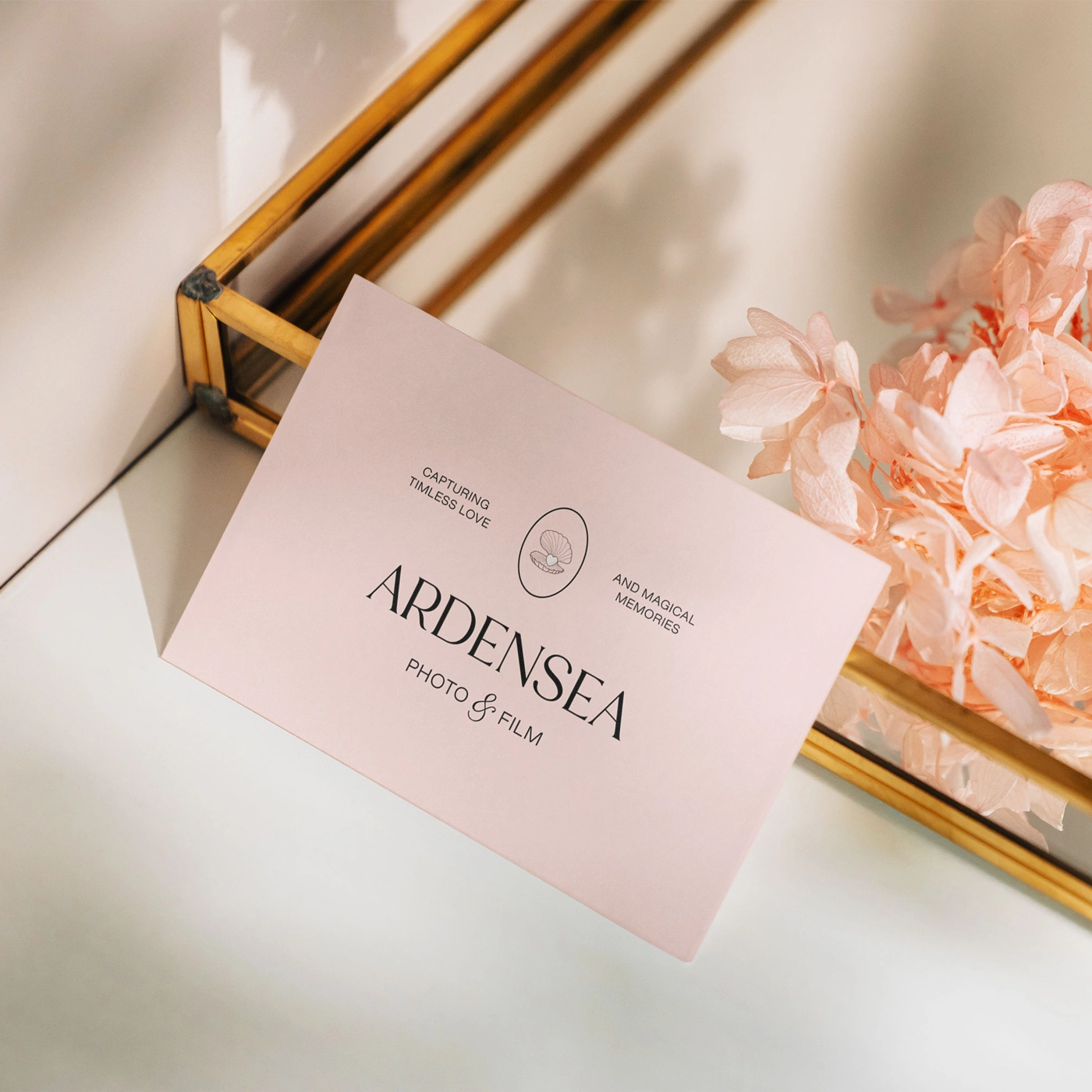 luxury wedding photographer brand design business card