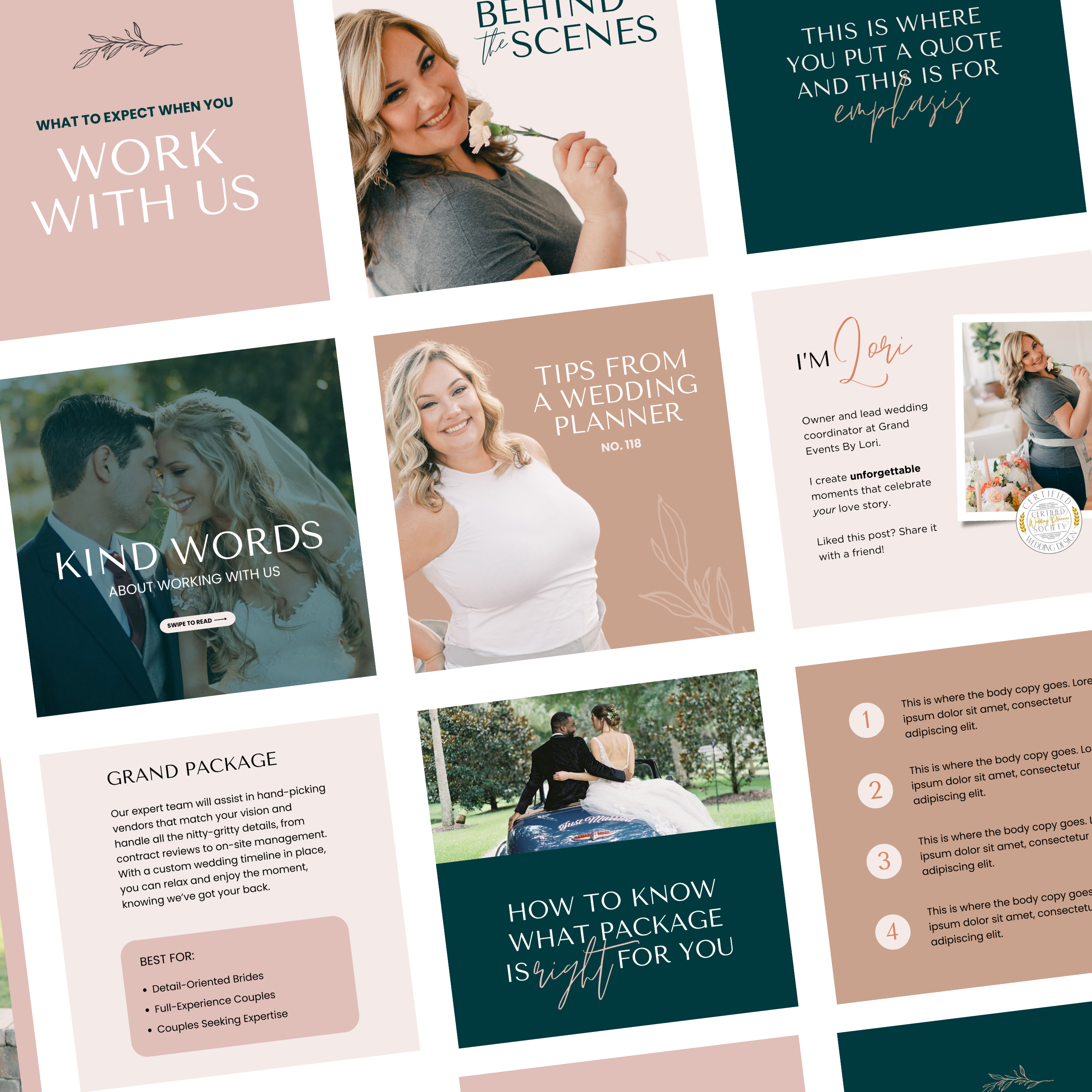 wedding planner social media templates