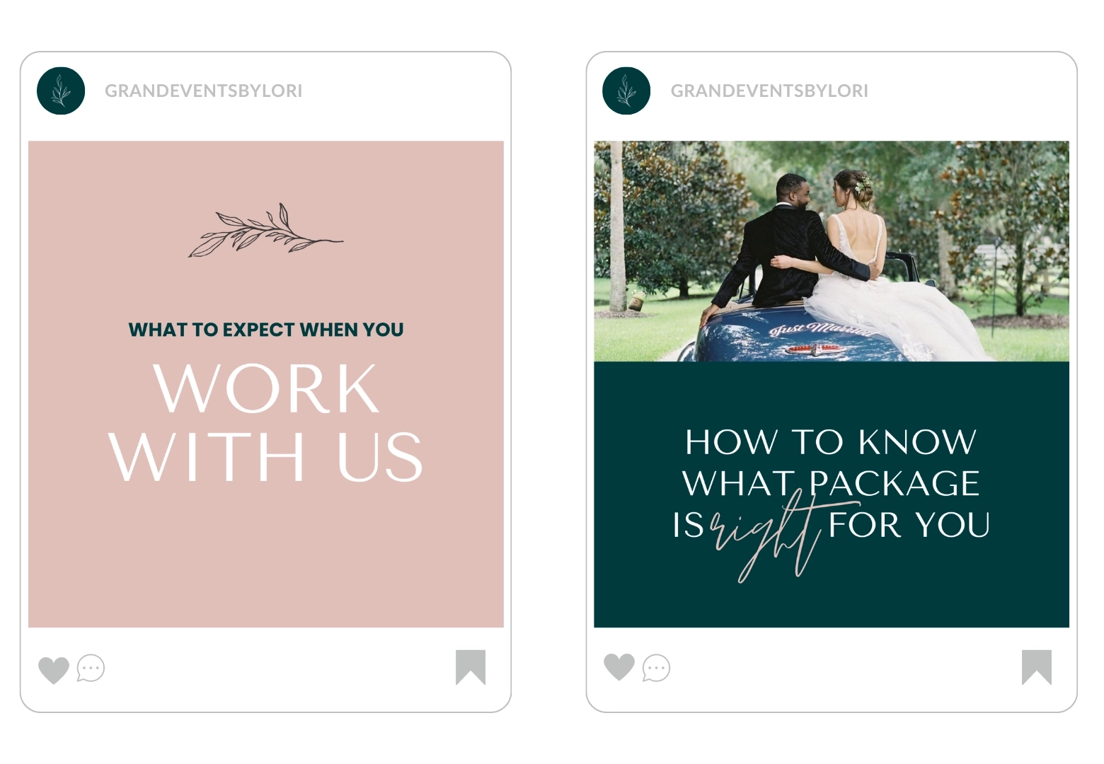 wedding planner social media templates